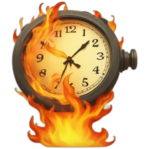 clock on fire emoji