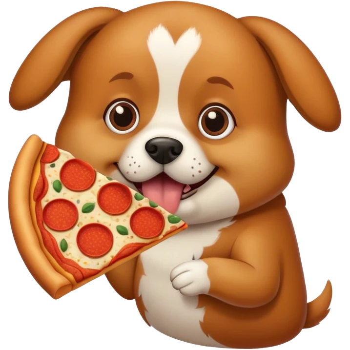 Dog eating pizza emoji