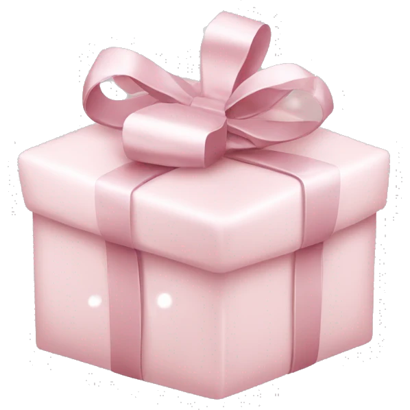 Light pink Christmas gifts under a white Christmas tree  emoji