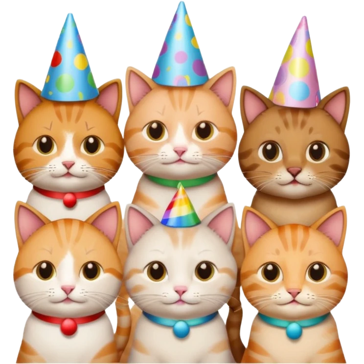 12 cats at a birthday party emoji