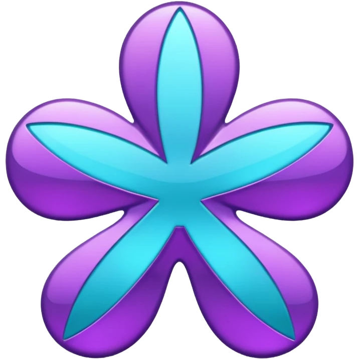 Purple and Cian symbol X twitter emoji