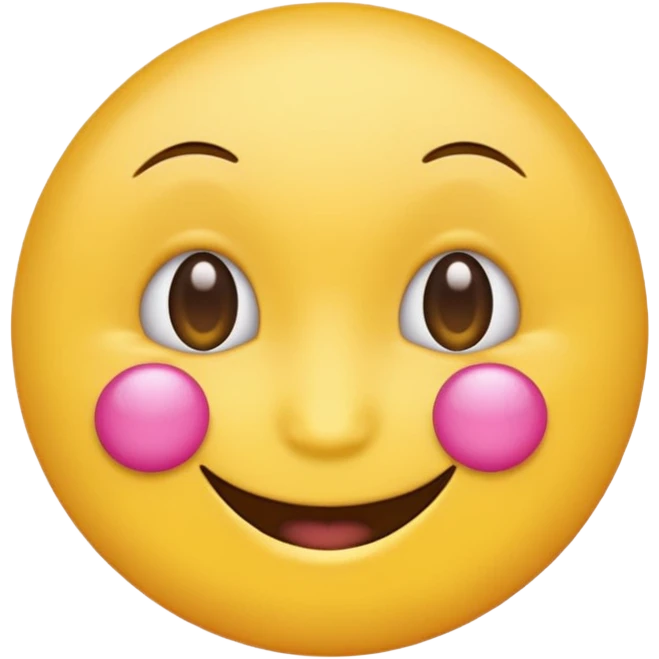 Generic Yellow emoji with pink under eye patches emoji