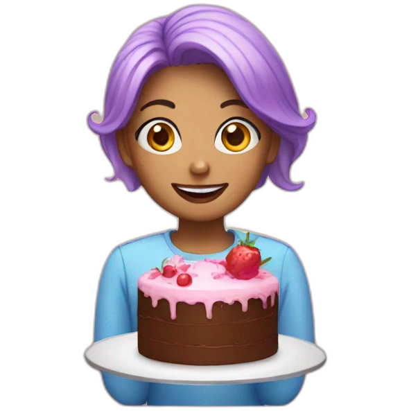 girl with cake emoji