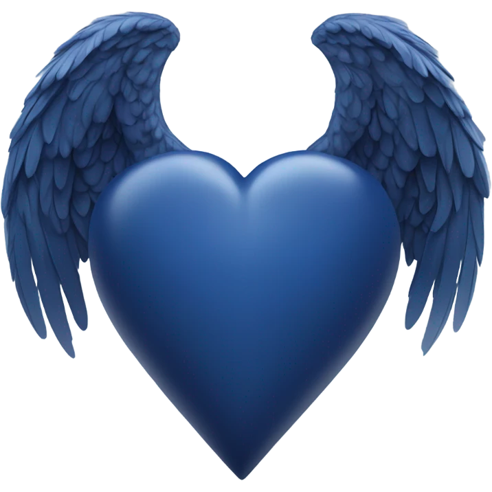 Navy blue heart with wings emoji