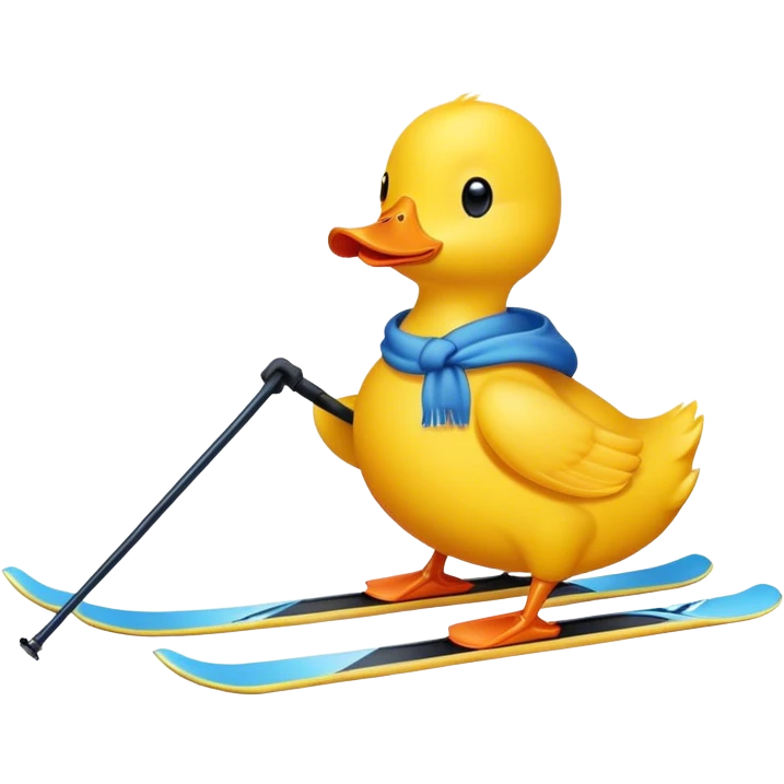 Yellow duck skiing emoji