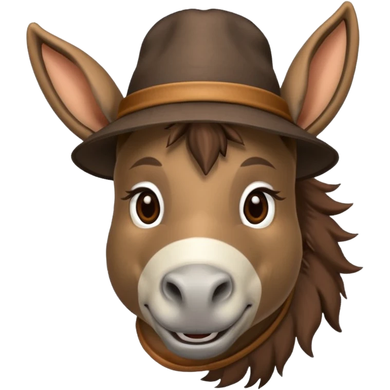 Donkey wearing hat emoji
