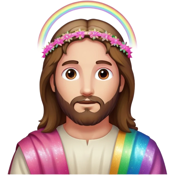 rainbows and jesus and pink glitter emoji