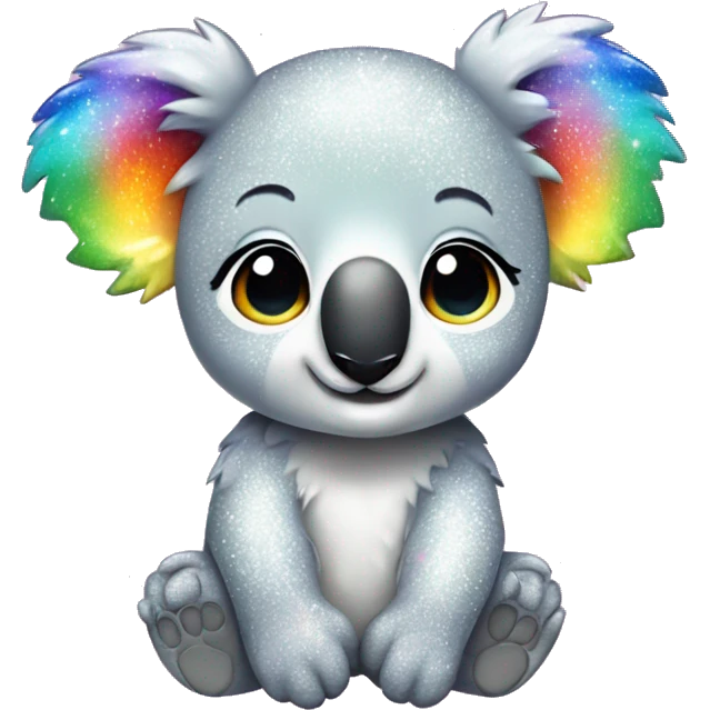 rainbow sparkle koala kawaii emoji