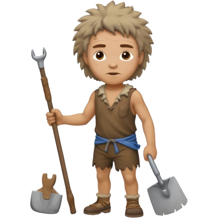 Stone age man  with Hoe Tool emoji