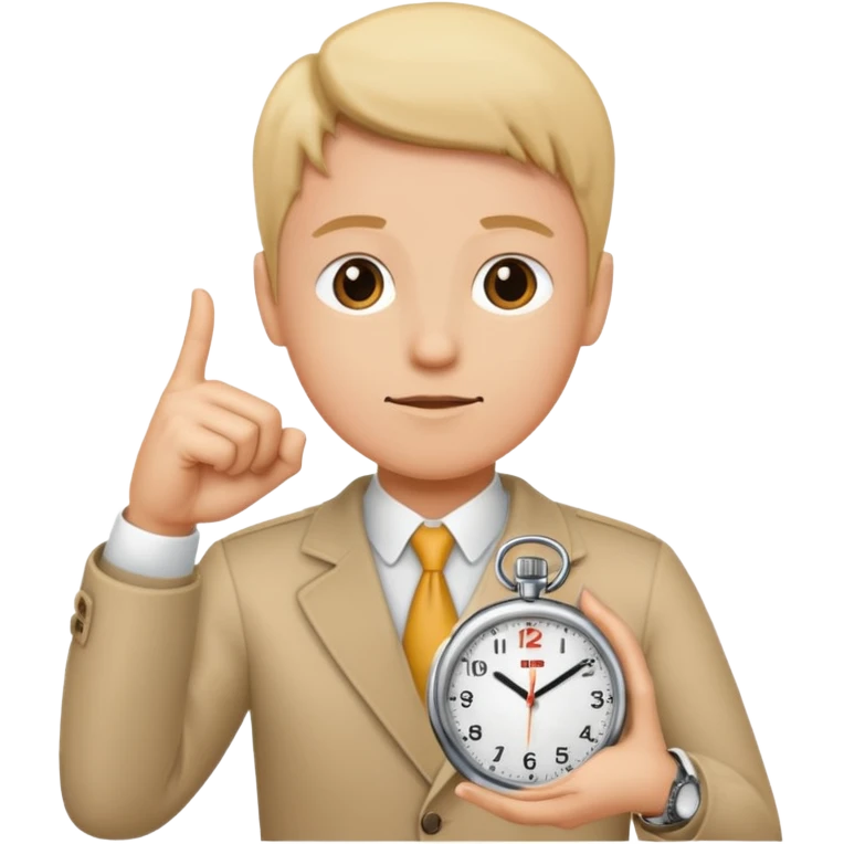 Emoji saying now maybe a watch and ur pointing at it like times up emoji