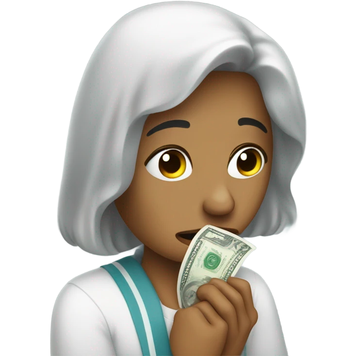 crying and Wiping tears with dollar bill emoji