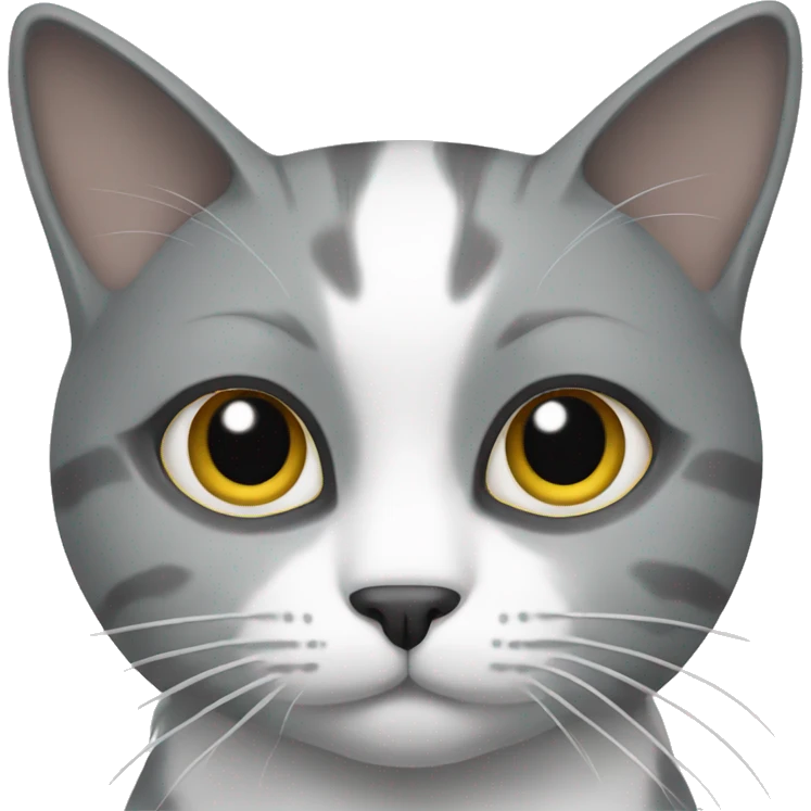cat grey and white emoji