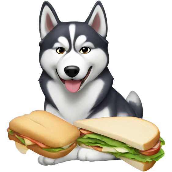 Husky eating sandwich  emoji