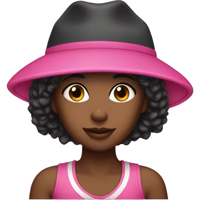 Black girl pink hat emoji