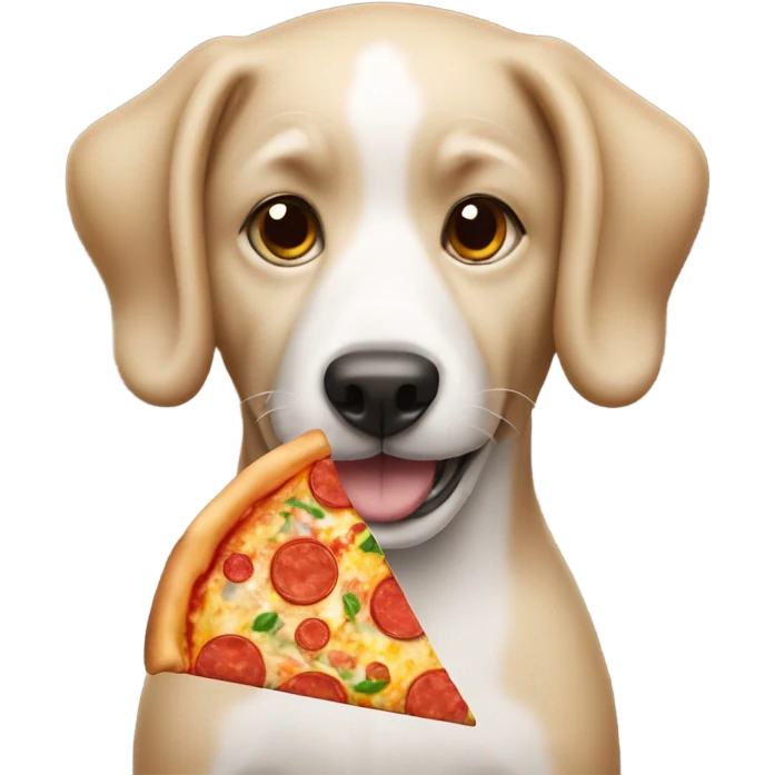 Dog making pizza emoji