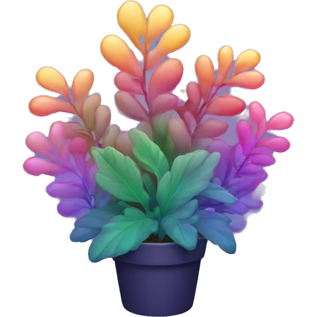 Iridescent hue gradient plant emoji