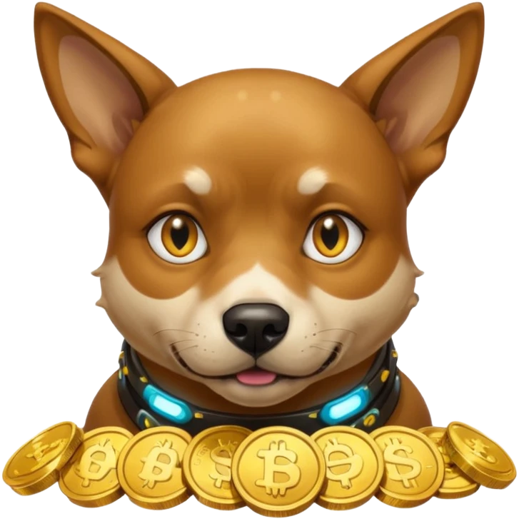 i want to create a dog like from cyberpunk with one elctronic eye like a pirate one and he looks greedy with golden coins emoji