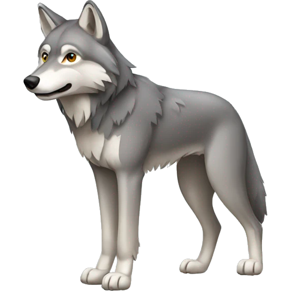 Gray Wolf Full Body emoji