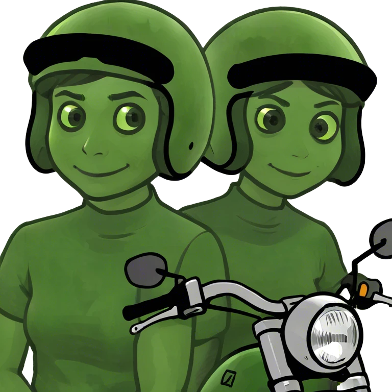Novios en una moto  emoji