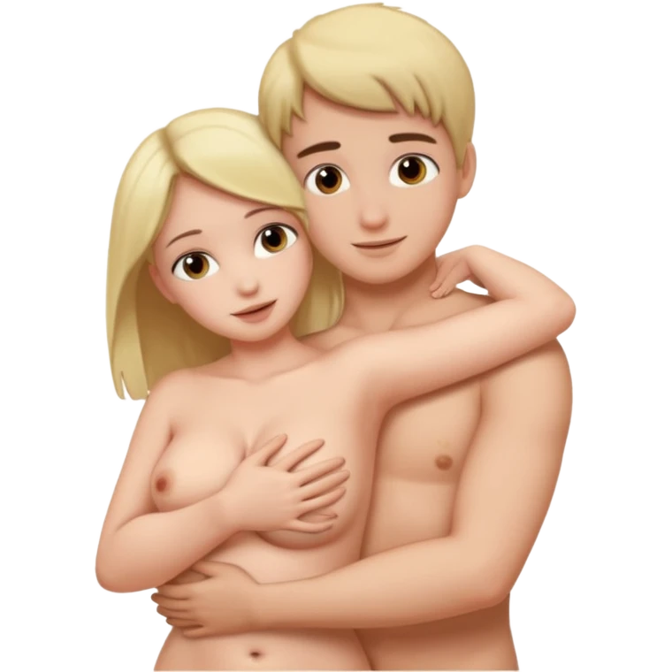 girl big big boobs naked hug with boy emoji