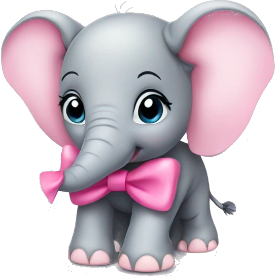 baby elephant with pink bow emoji