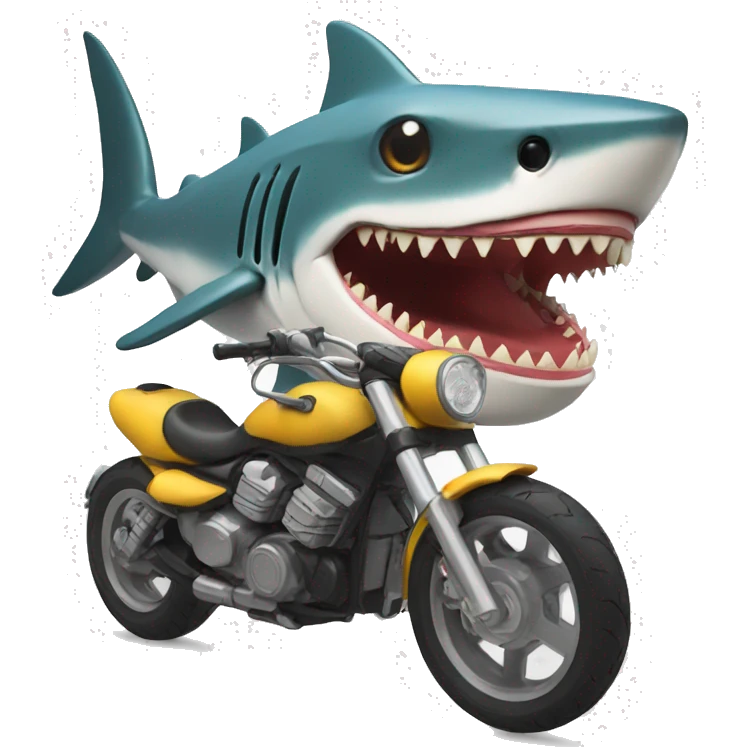 Motorcycle shark eating a taco emoji