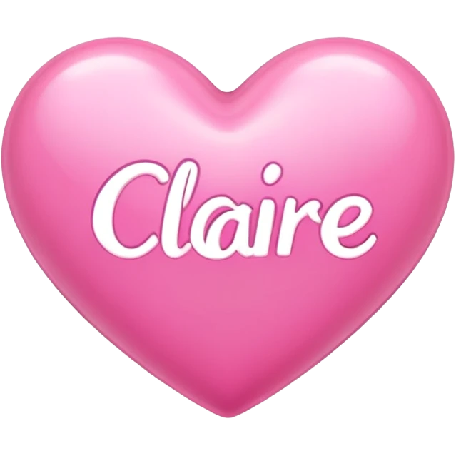 Pink heart with letters Claire emoji