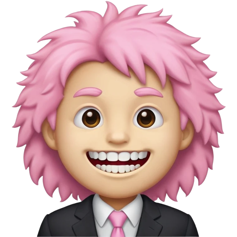 Fluffy colour pink ca director in sut sark teeth emoji