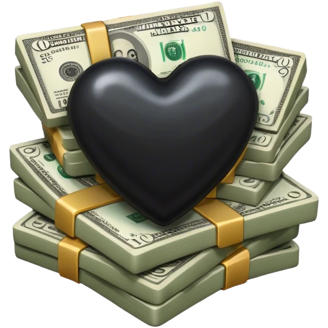 Black heart and money emoji