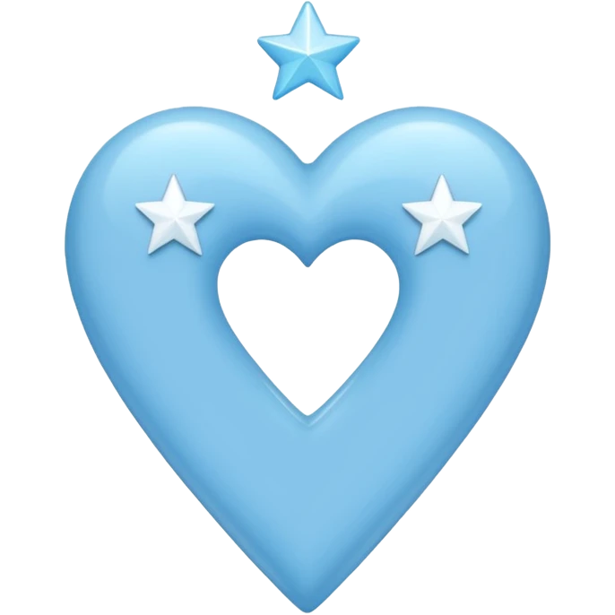 lightblue heart whit 3 stars pointing in the right position emoji