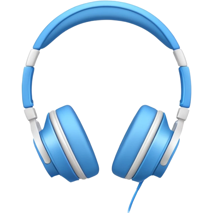 White headphones with blue bow emoji