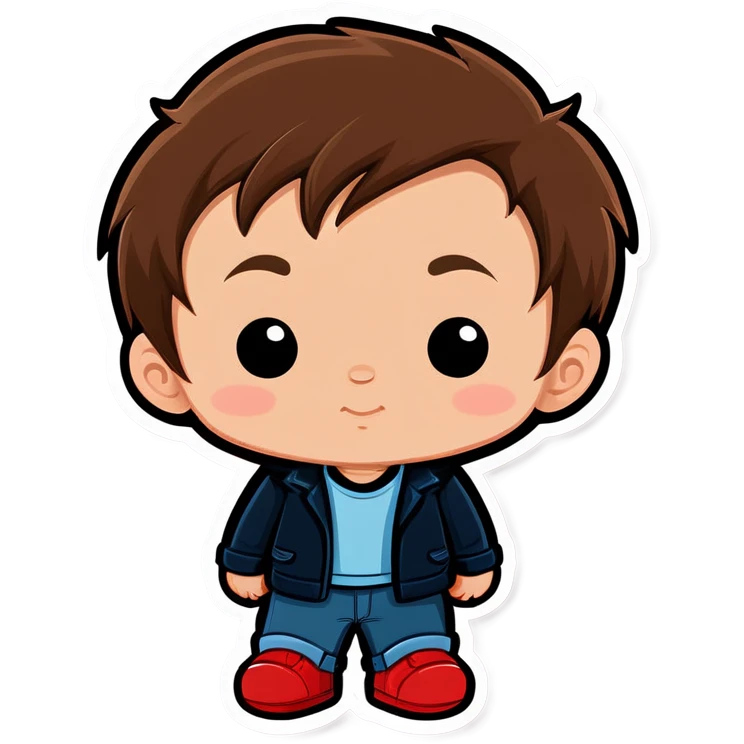 Baby boy brown hair valentines day emoji