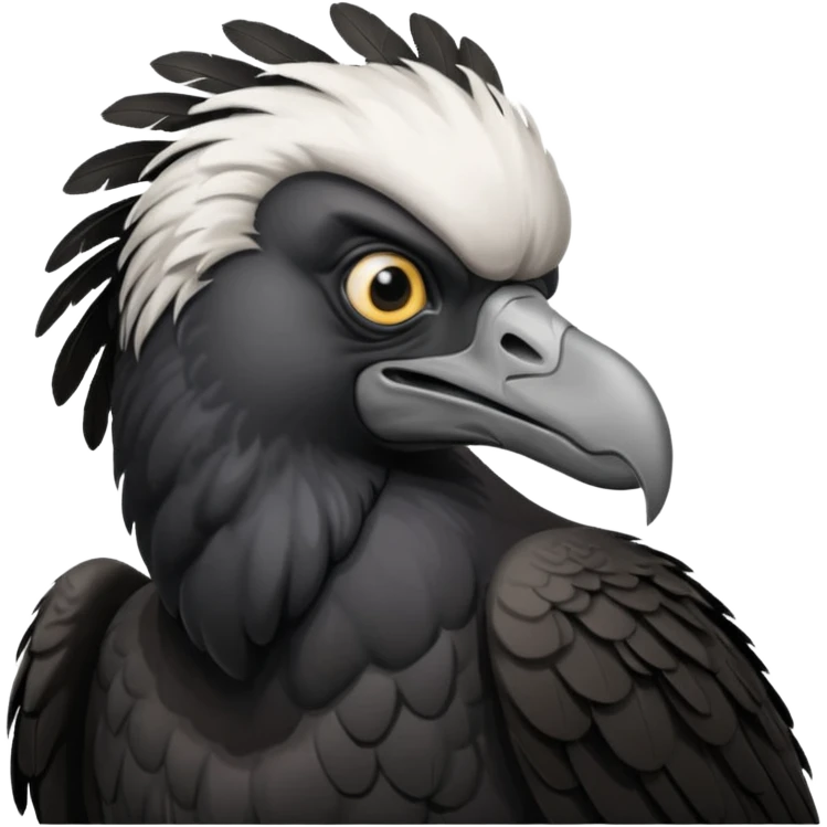   Old black angry  vulture looking ahead emoji