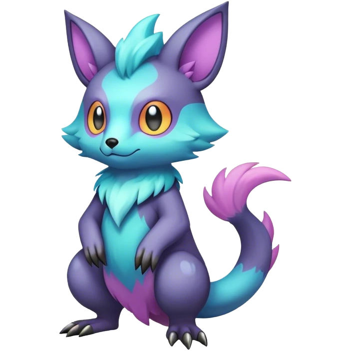 cool colorful dark pastel fantasy animal hybrid Fakemon full body emoji