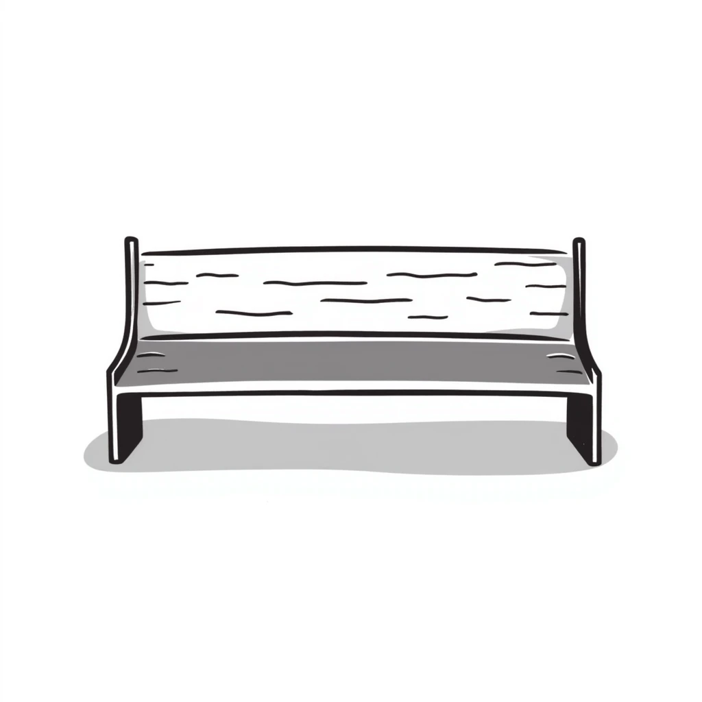 hand-drawn bench with playful lines emoji
