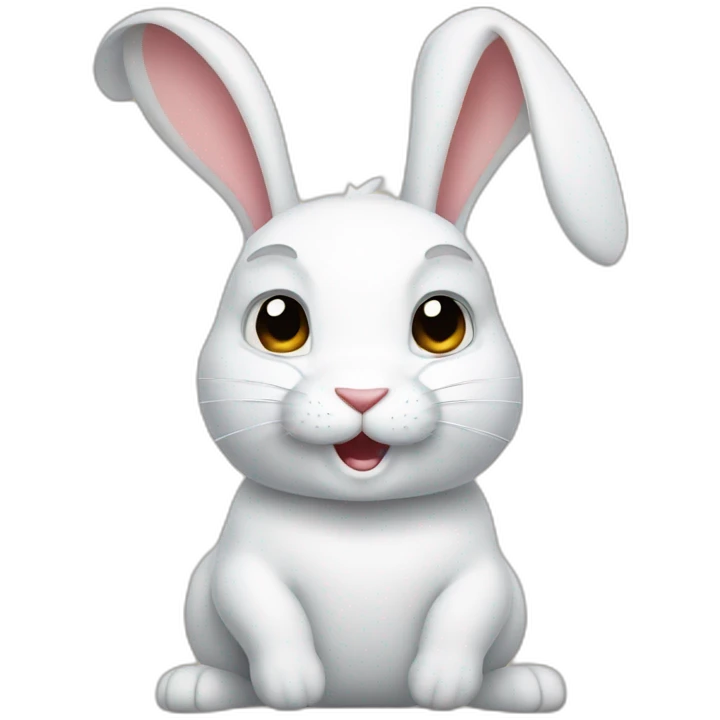 white rabbit with huge biceps emoji