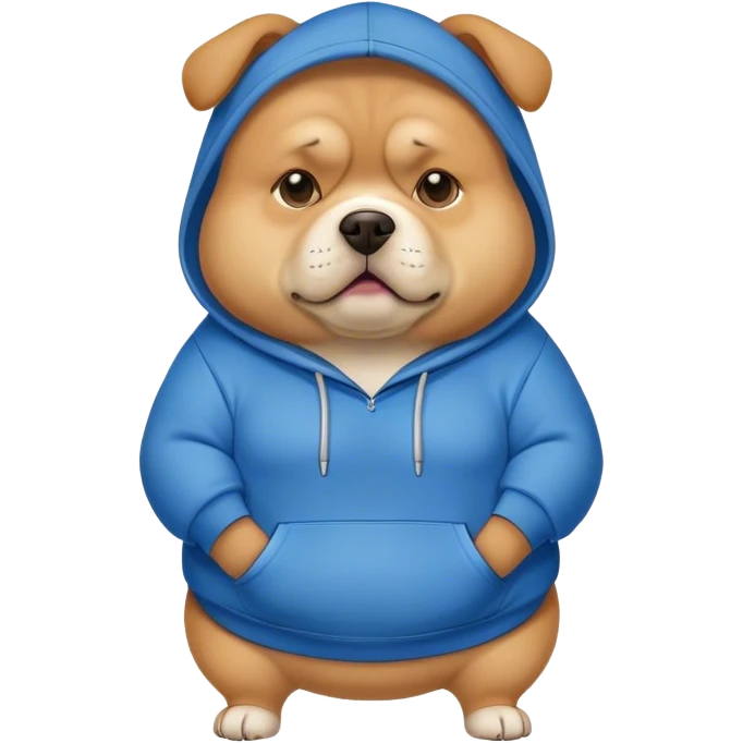 fat dog wearing a hoodie emoji
