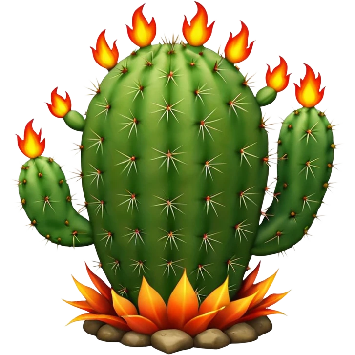 cactus with flames emoji