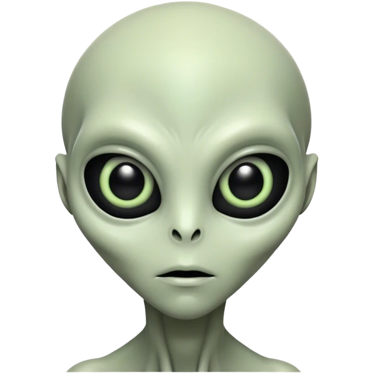 Alien with blacked out eyes emoji
