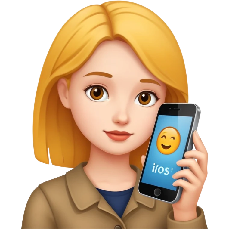 A girl with a phone emoji