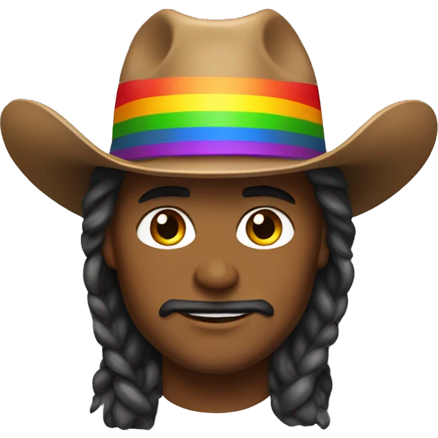 cowboy with rainbow pride hat emoji