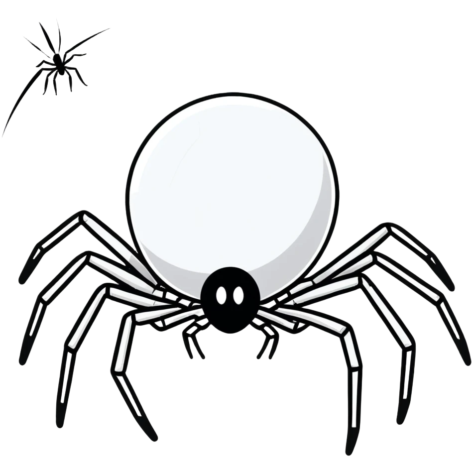 completely white spider, pure white spider with eight legs emoji
