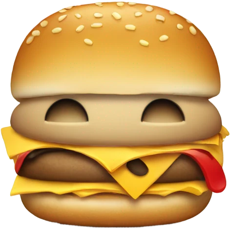 Normal emoji sadly eating a cheese burger sadly emoji