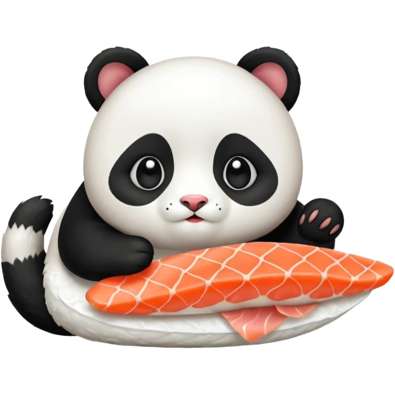 panda cat eatting sushi emoji