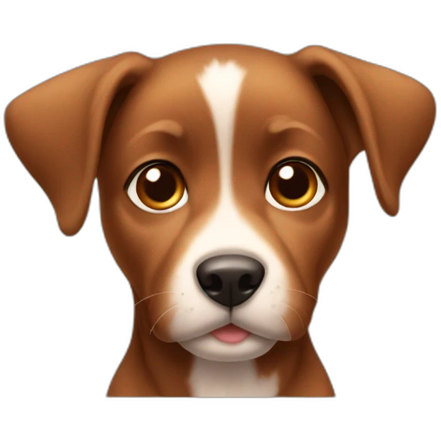 Completely Brown puppy with big ears emoji