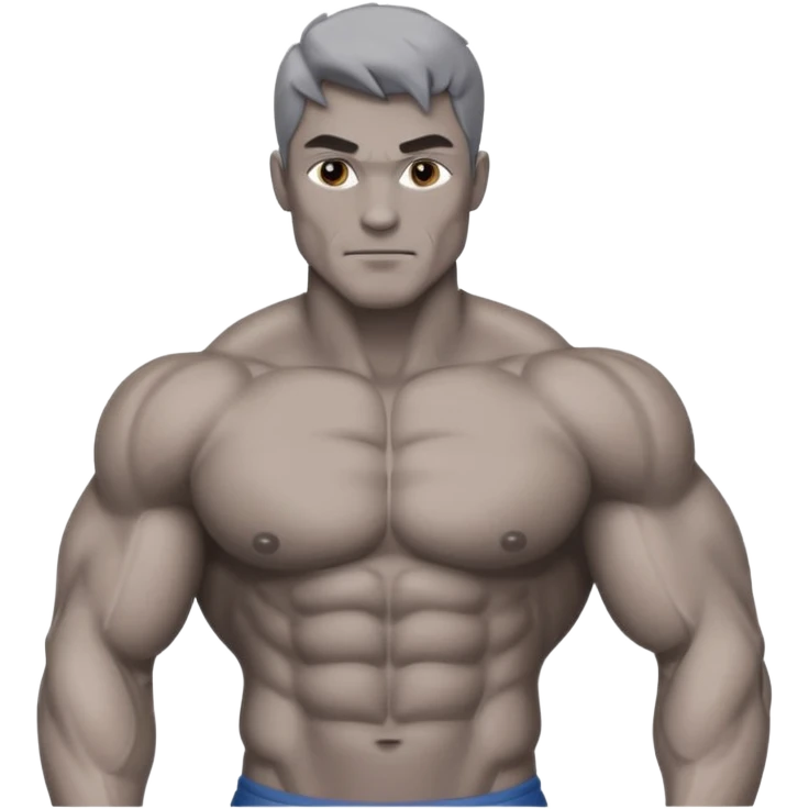 muscular grey skin man emoji