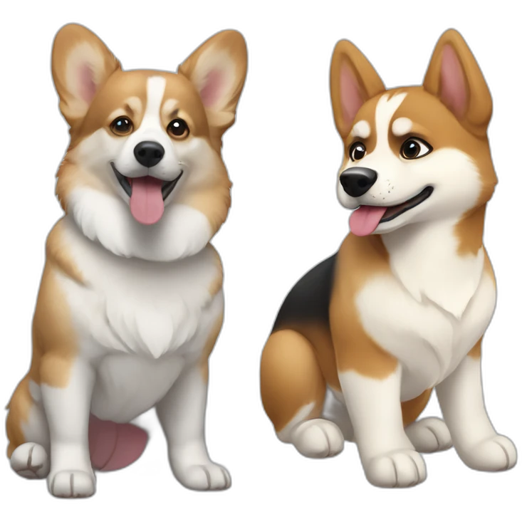 a "corgi puppy" next to a "husky puppy" emoji