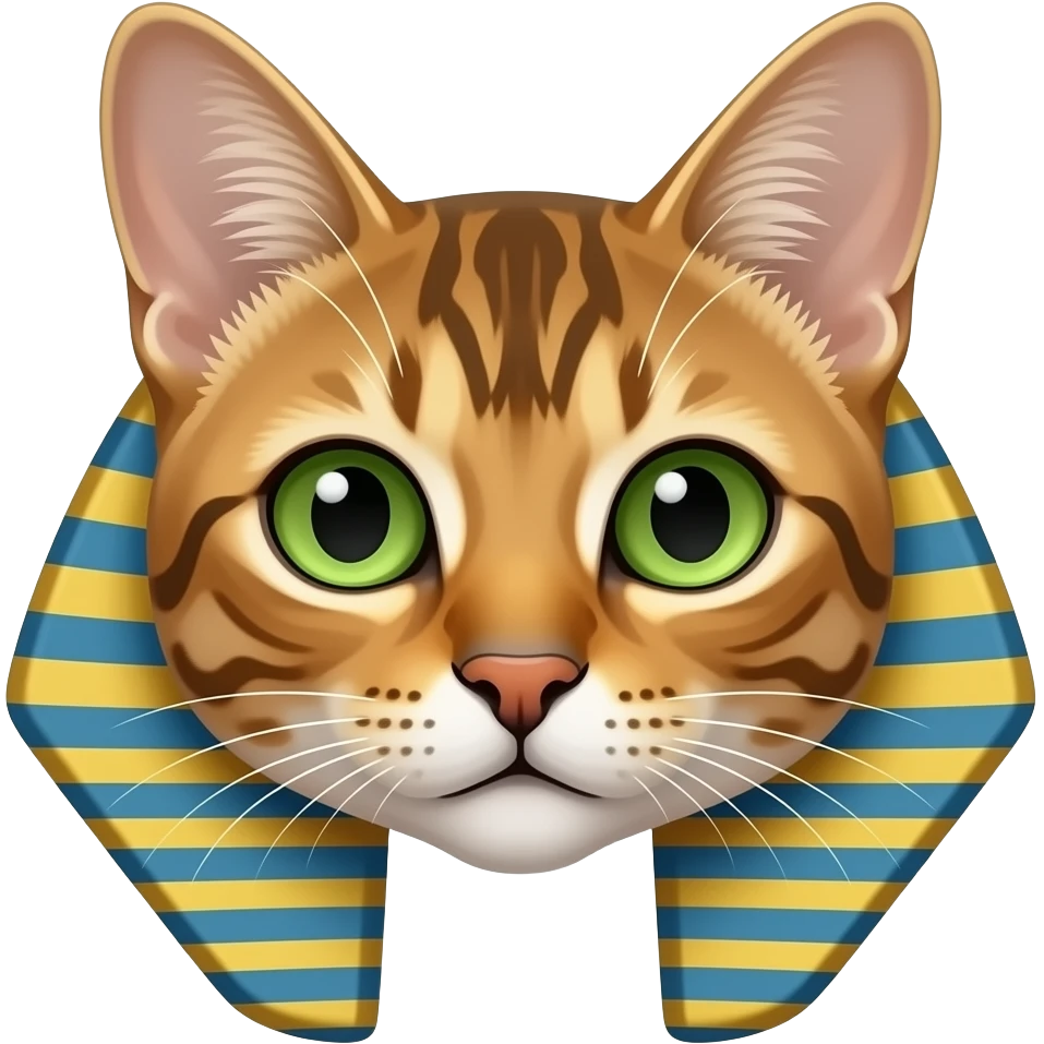 An Egyptian Mau with green eyes, just the face emoji