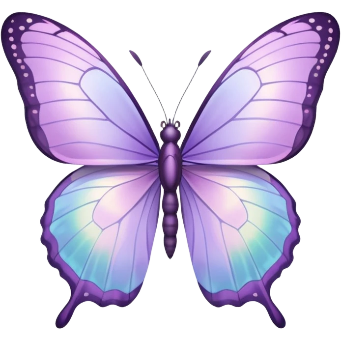 Pastel lilac iridescent butterfly emoji