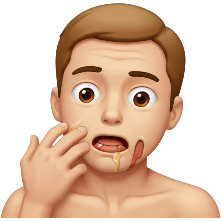 Man choking himself emoji